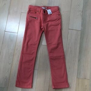 Bonpoint girls Coral pink Jeans with Front Zip Pocket